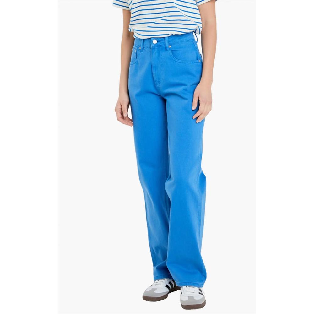 NEW ENGLISH FACTORY full length wide leg jeans in ocean blue - Picture 2 of 4